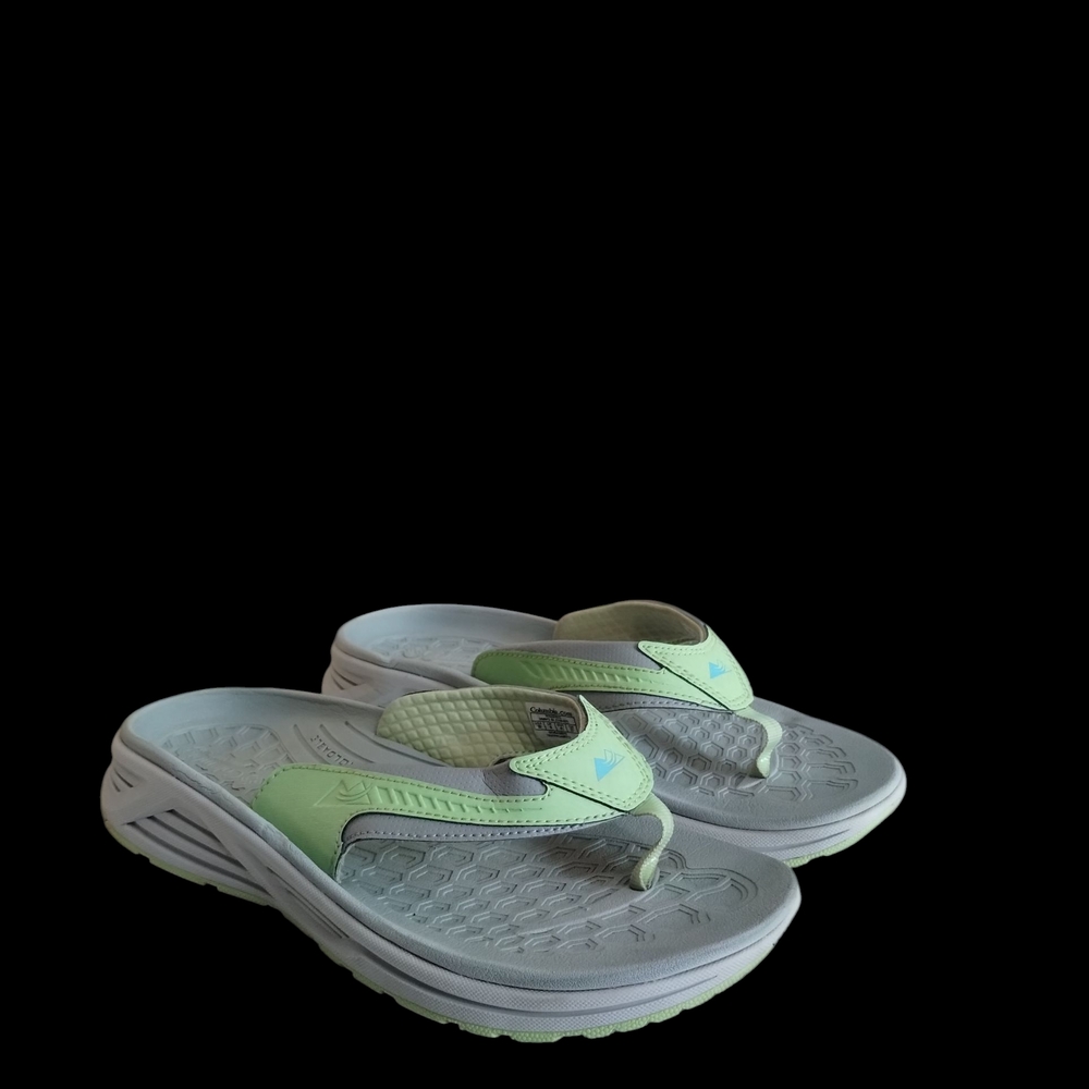 Adidas Lime Green and White Flip Flops - Picture 5 of 12